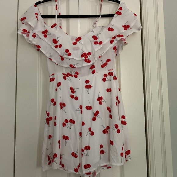 Brand new White Romper with Cherry design - Picture 1 of 1